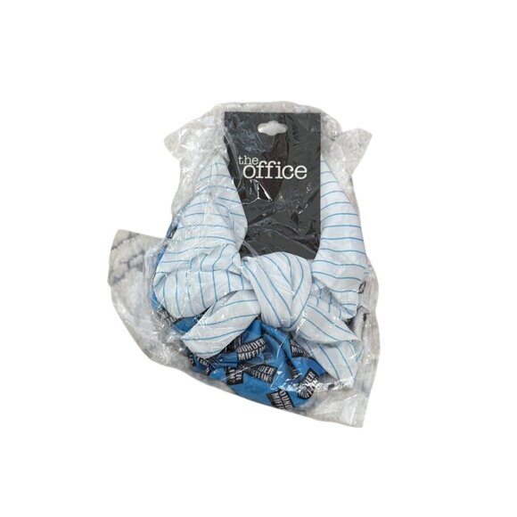 THE OFFICE Set of 2 Blue White Scrunchie Hairtie Set NEW NWT - Picture 5 of 5
